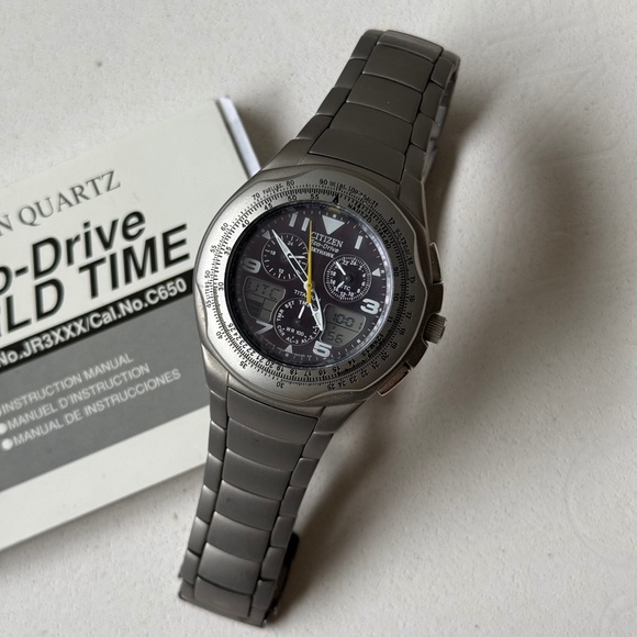 Vintage Citizen Eco-Drive Chronograph WatchJR3XXXWorks Great